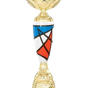 Pokal Keramik blau rot weiß